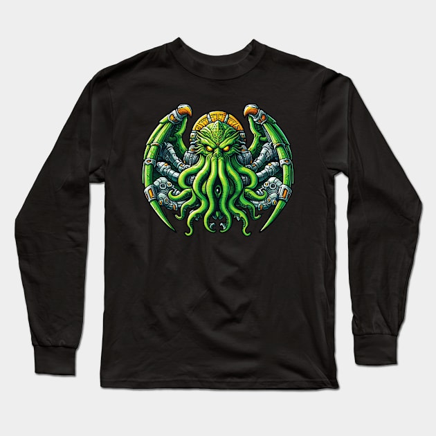 Biomech Cthulhu Overlord S01 D60 Long Sleeve T-Shirt by Houerd